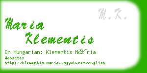 maria klementis business card